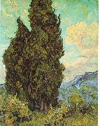 Vincent Van Gogh Cypresses oil painting reproduction